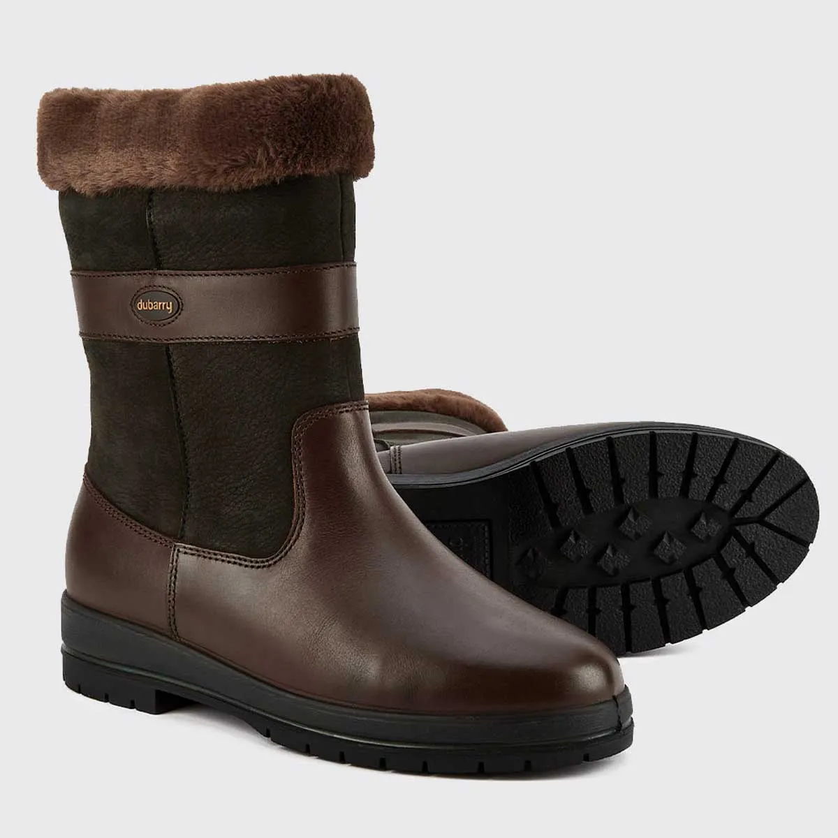 40% OFF DUBARRY Foxrock Fur Lined Country Boots - Womens - Black/Brown -Size: UK 3.5 (EU36)
