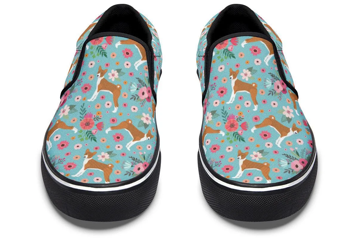 Basenji Flower Slip-On Shoes