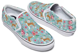 Basenji Flower Slip-On Shoes