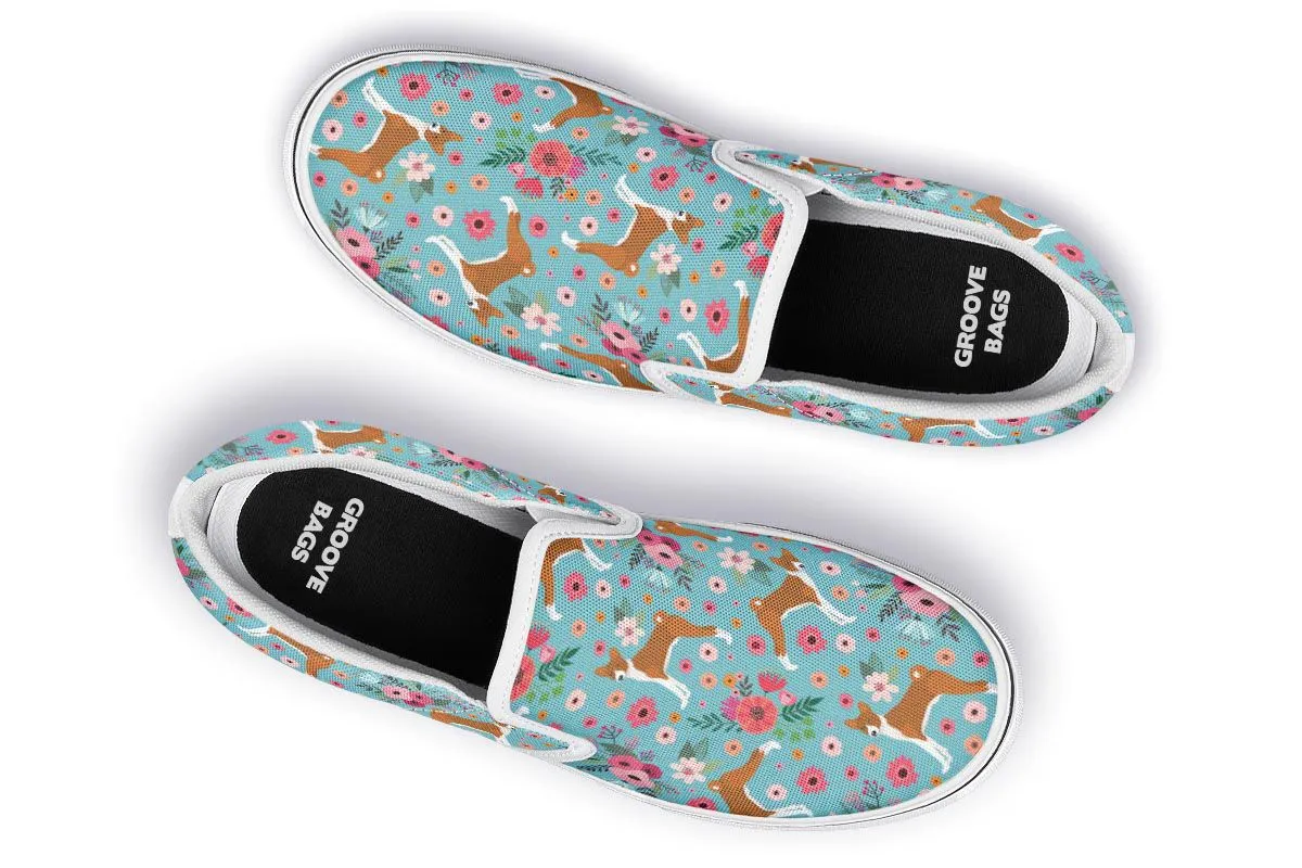 Basenji Flower Slip-On Shoes