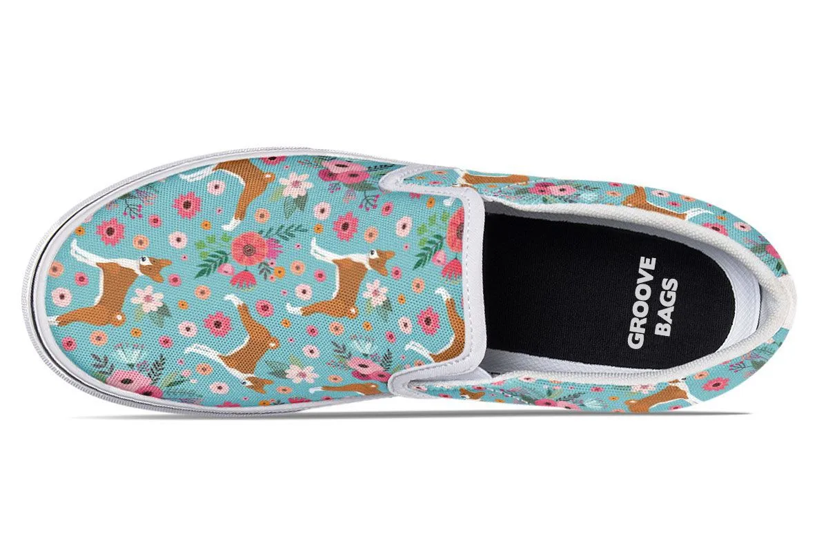 Basenji Flower Slip-On Shoes