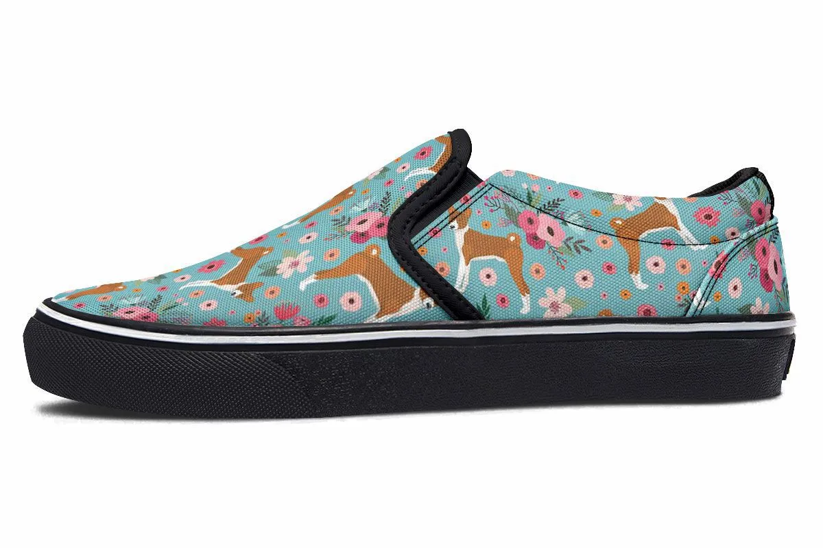 Basenji Flower Slip-On Shoes