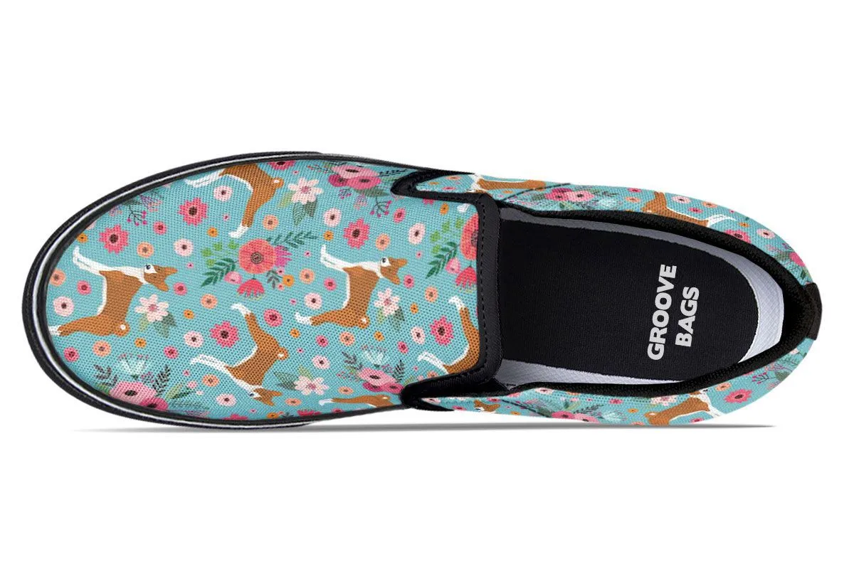 Basenji Flower Slip-On Shoes