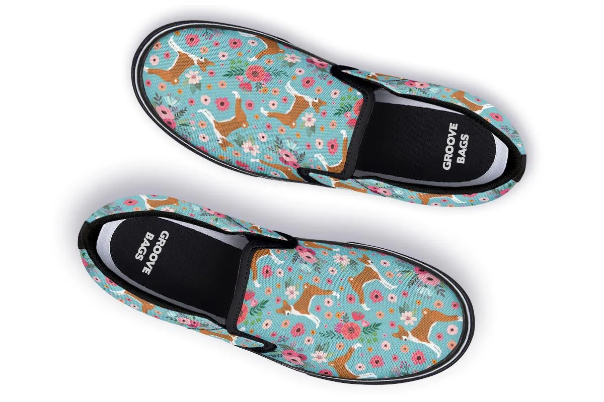 Basenji Flower Slip-On Shoes