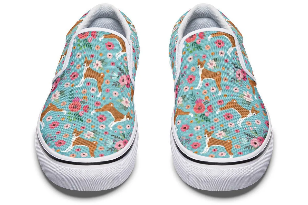 Basenji Flower Slip-On Shoes