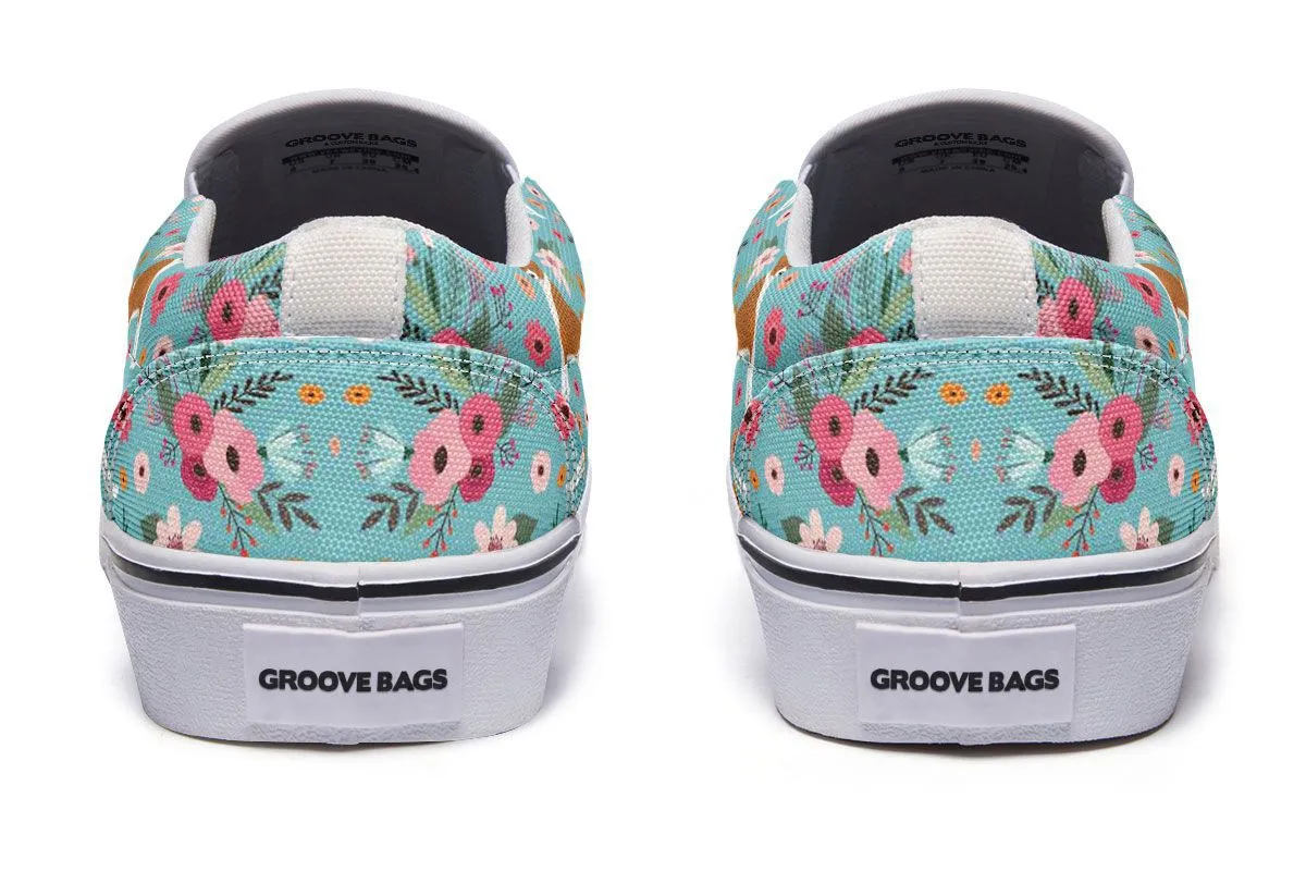 Basenji Flower Slip-On Shoes