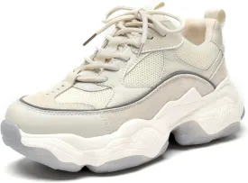 BEAU TODAY Chunky Sneakers for Women, Womens Fashion Sneakers, Lace Up Platform Comfortable Leather Casual Dad Shoes