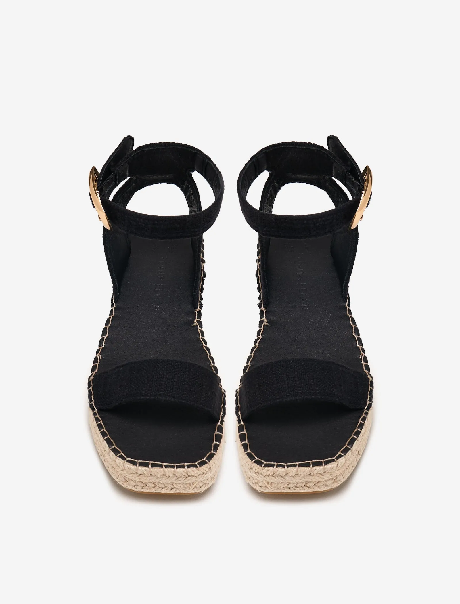 Black Linen Two Part Espadrilles