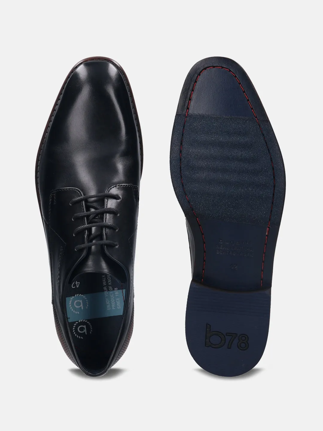 bugatti Black Premium Leather Derby Shoes