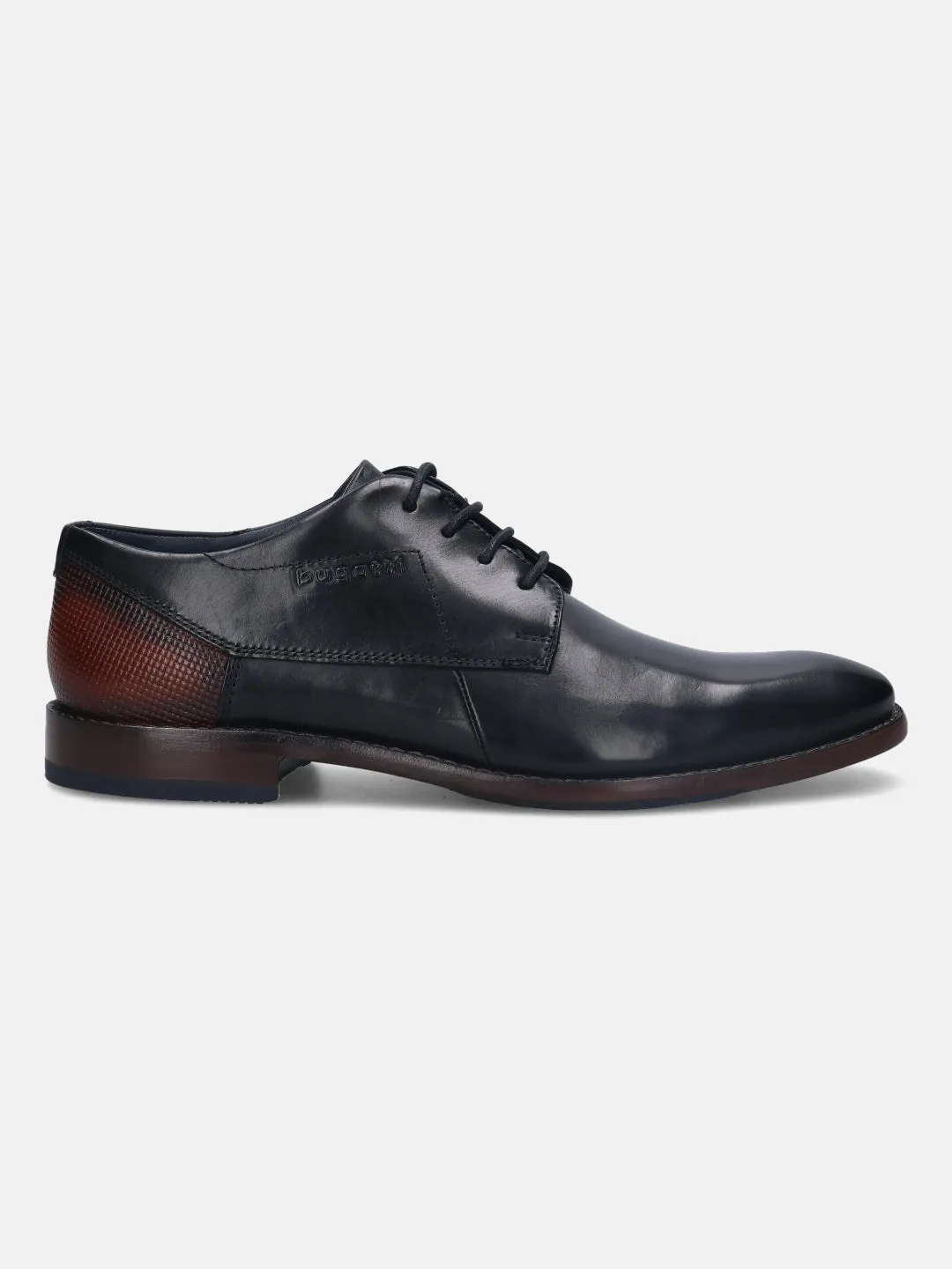 bugatti Black Premium Leather Derby Shoes