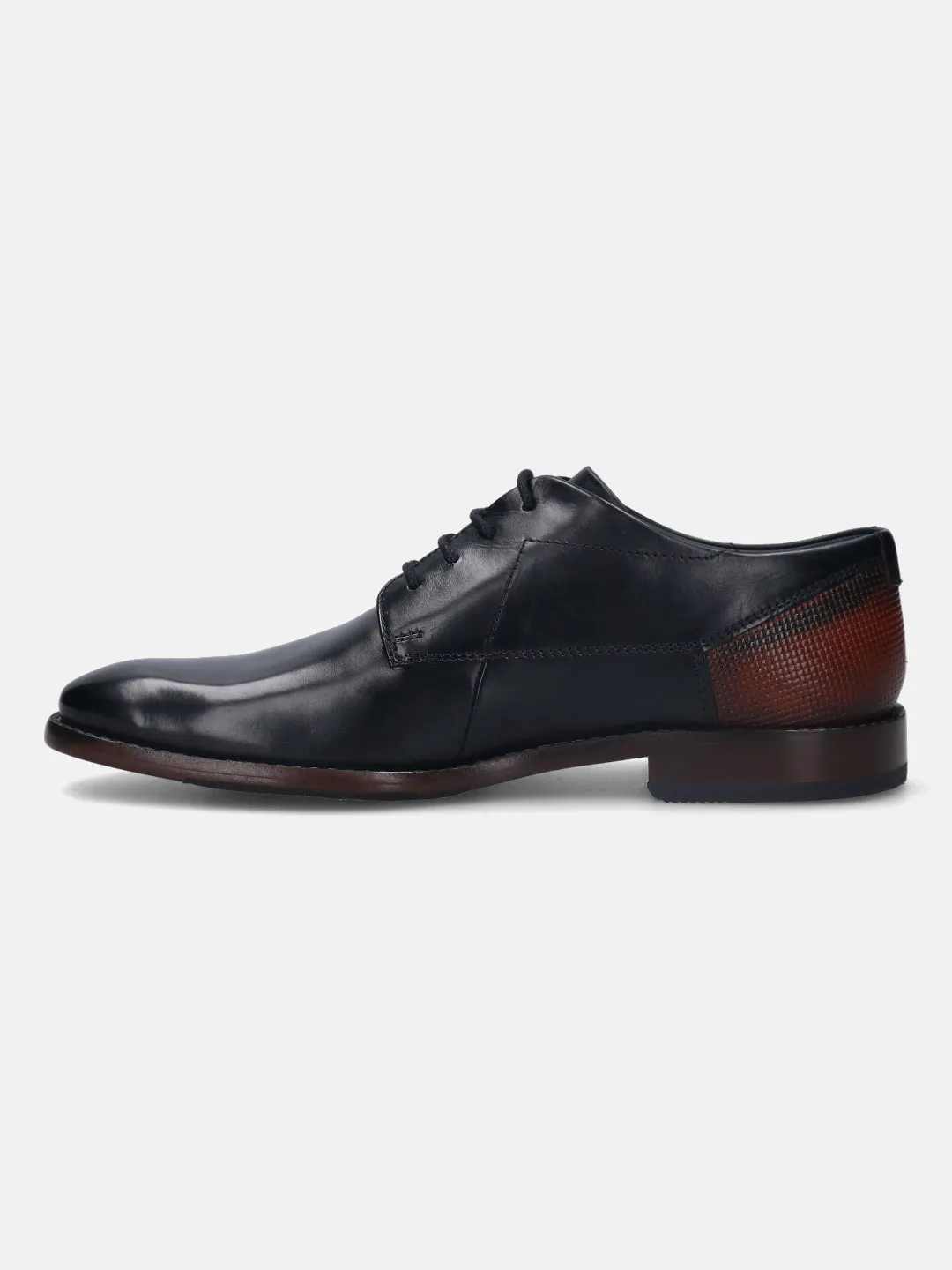 bugatti Black Premium Leather Derby Shoes