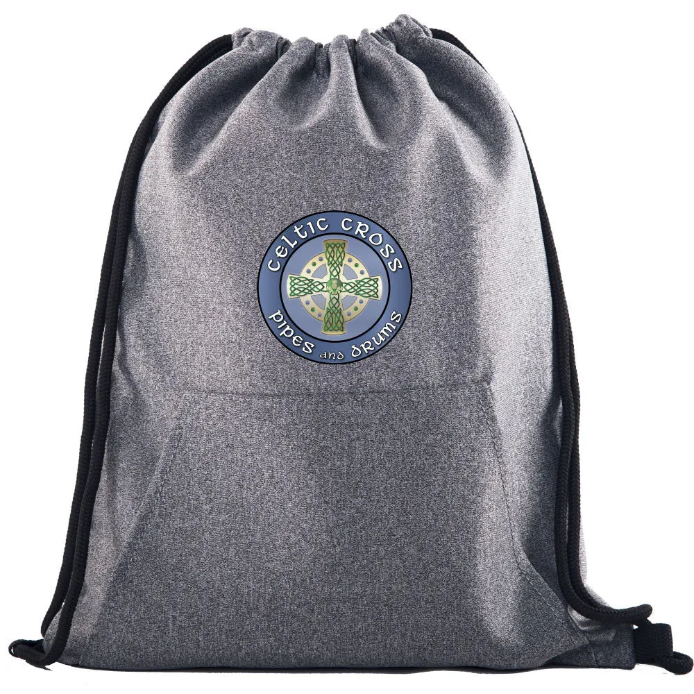 Celtic Cross BAND Melange Drawstring Gym Bag With Quick-Access Pocket