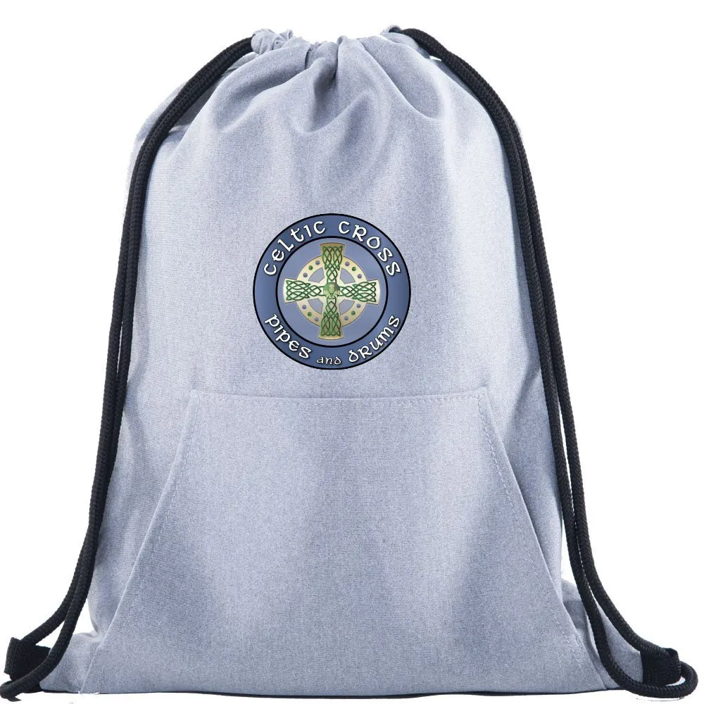 Celtic Cross BAND Melange Drawstring Gym Bag With Quick-Access Pocket