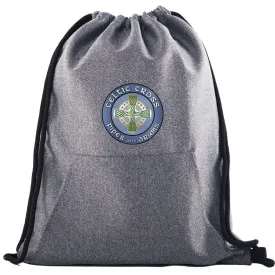 Celtic Cross BAND Melange Drawstring Gym Bag With Quick-Access Pocket