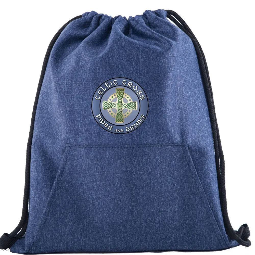 Celtic Cross BAND Melange Drawstring Gym Bag With Quick-Access Pocket
