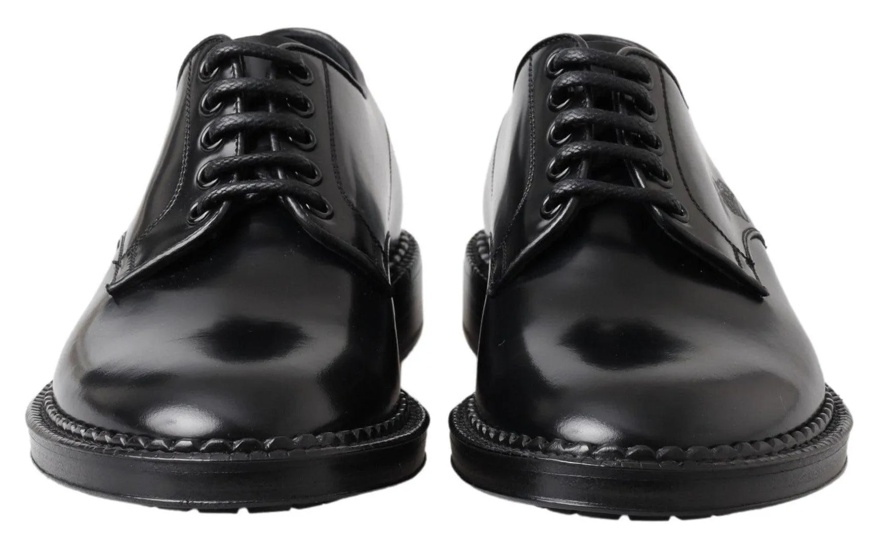 Dolce & Gabbana Black Leather Formal Dress Men Derby Shoes
