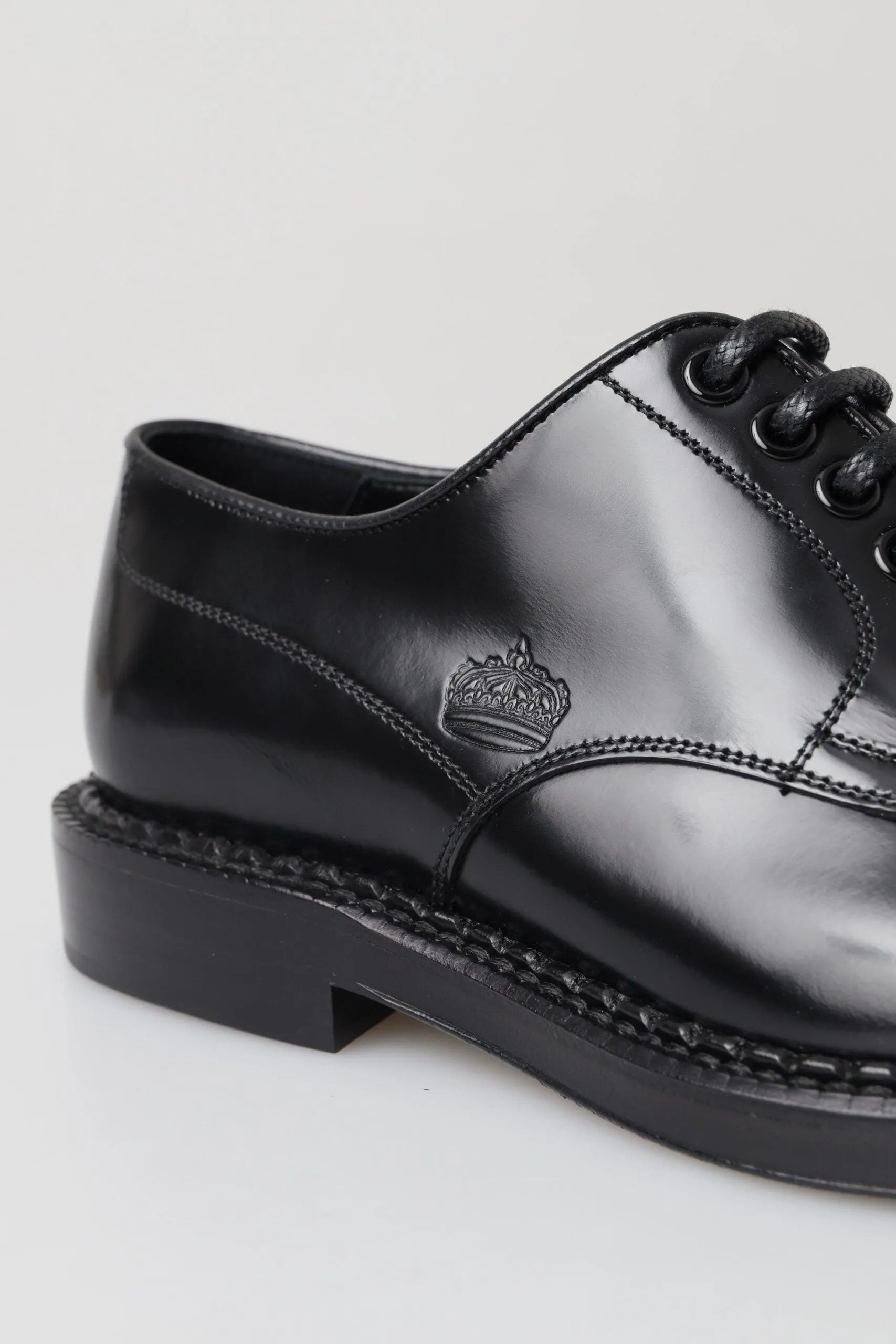 Dolce & Gabbana Black Leather Formal Dress Men Derby Shoes