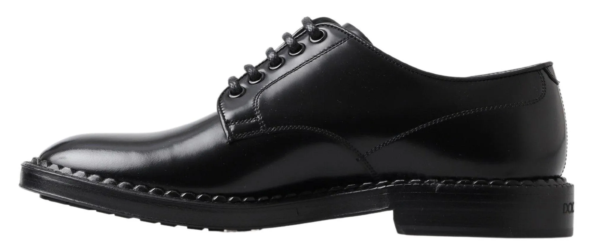 Dolce & Gabbana Black Leather Formal Dress Men Derby Shoes