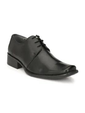 Hitz Men's Black Leather Lace up Formal Shoes