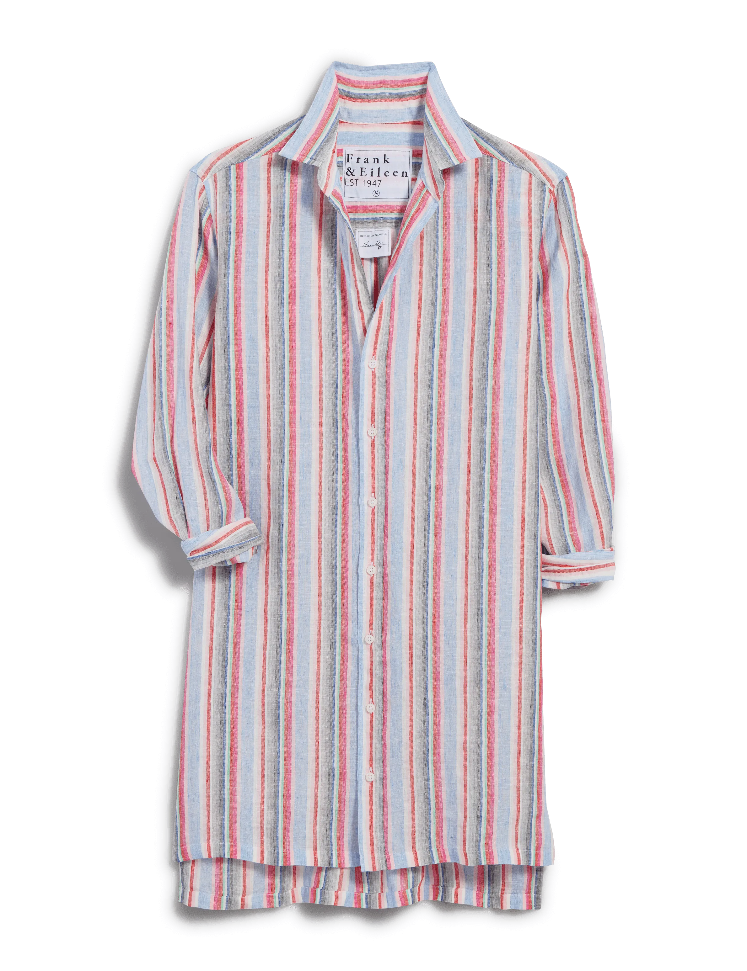 HUNTER Multi Pink and Green Stripe, Italian Classic Linen