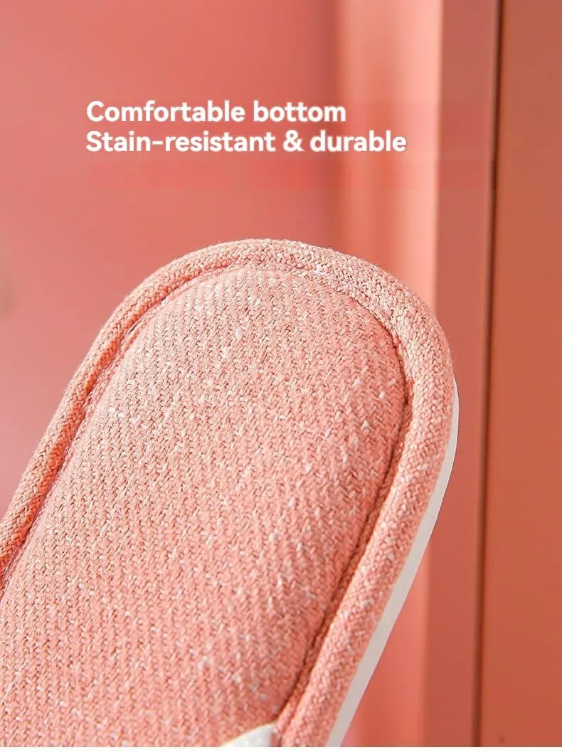 Kawaii Slippers - Fruit Pattern, Eco-Friendly Linen, Breathable, Moisture-Wicking, Anti-Slip for women or Couples, 6, Strawberry Red
