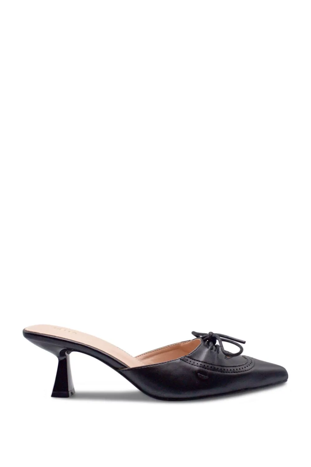 Mazzy Pointed Toe Kitten Heel - Black
