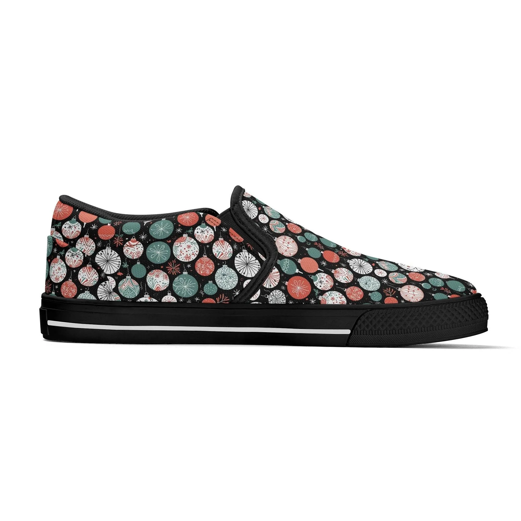 Mens Colorful Ornament Rubber Slip On Shoes