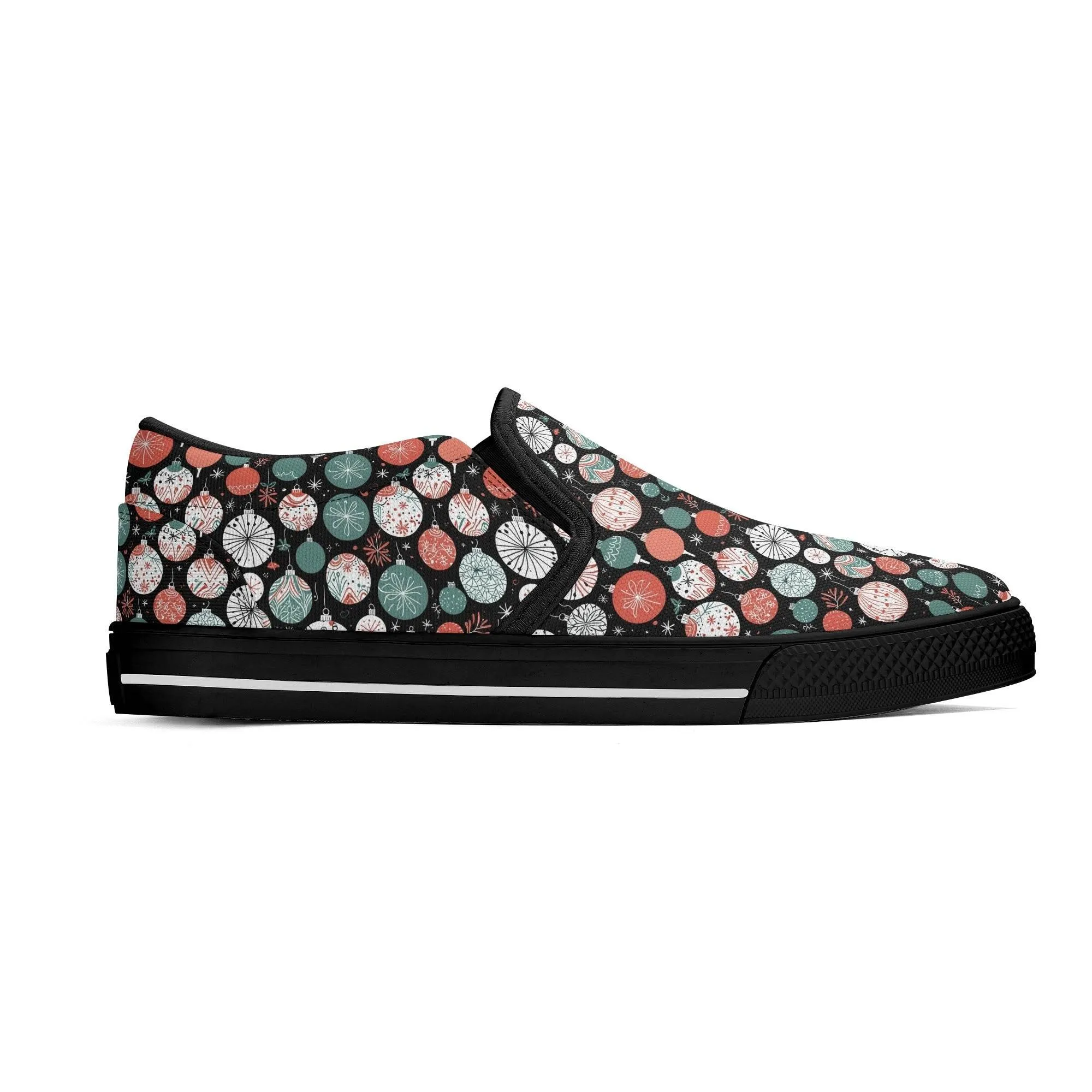 Mens Colorful Ornament Rubber Slip On Shoes