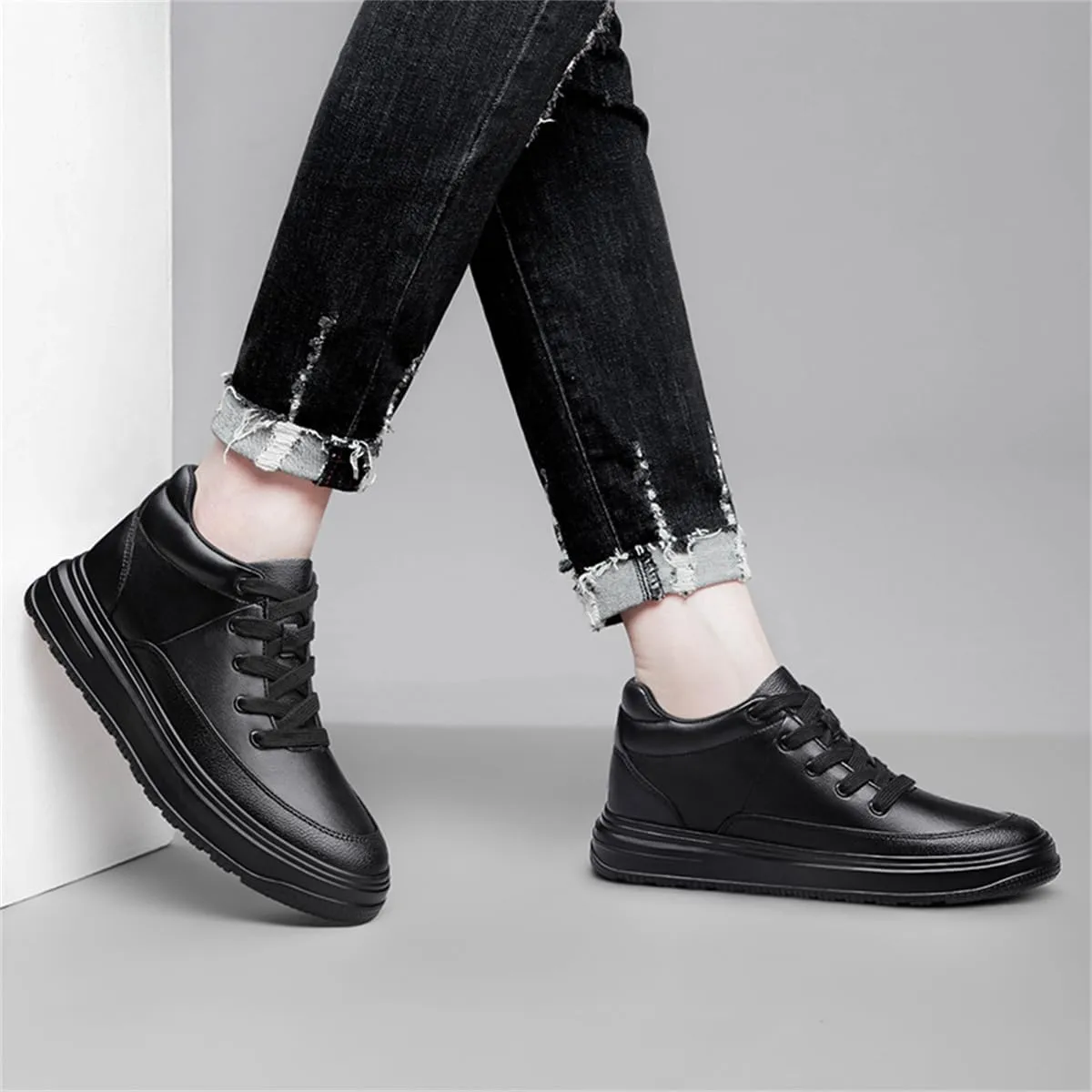 Mens Elevator Boots Casual Business Formal Oxford Walking Shoes Fashion Lightweight Height Increasing Sneakers