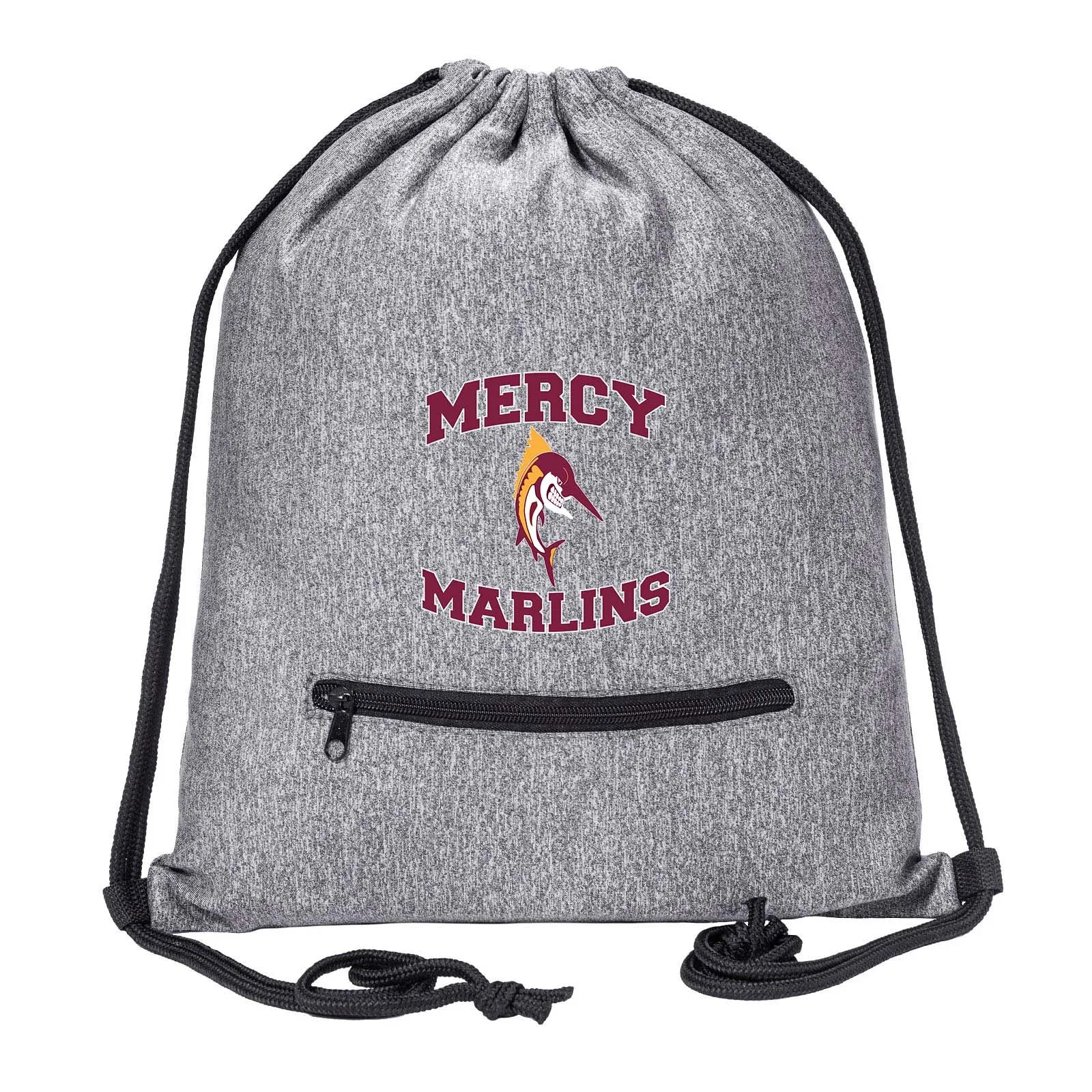 Mercy High School Drawstring Bag w/ Zipper Pocket Printed