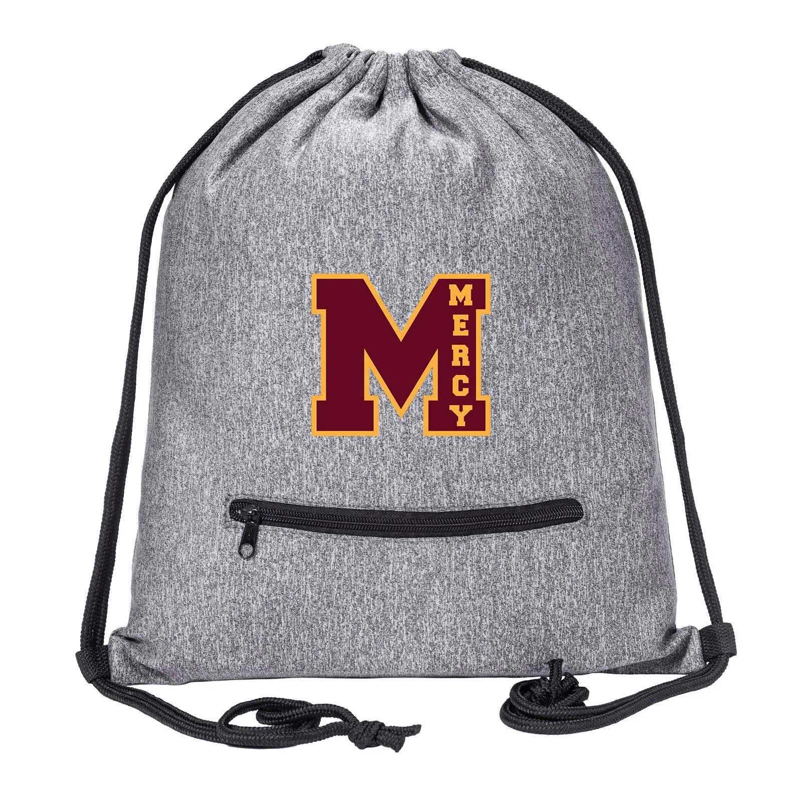 Mercy High School Drawstring Bag w/ Zipper Pocket Printed