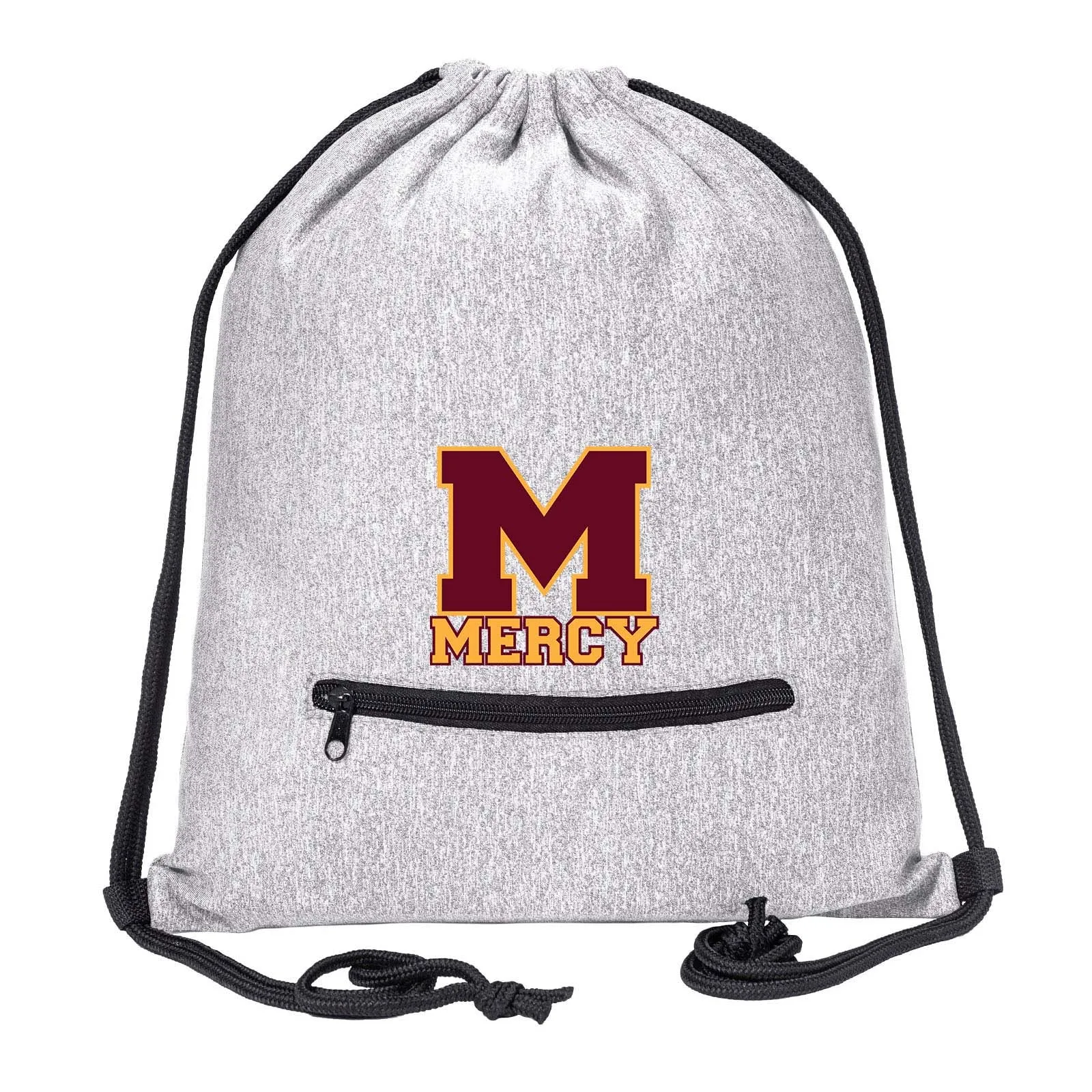 Mercy High School Drawstring Bag w/ Zipper Pocket Printed
