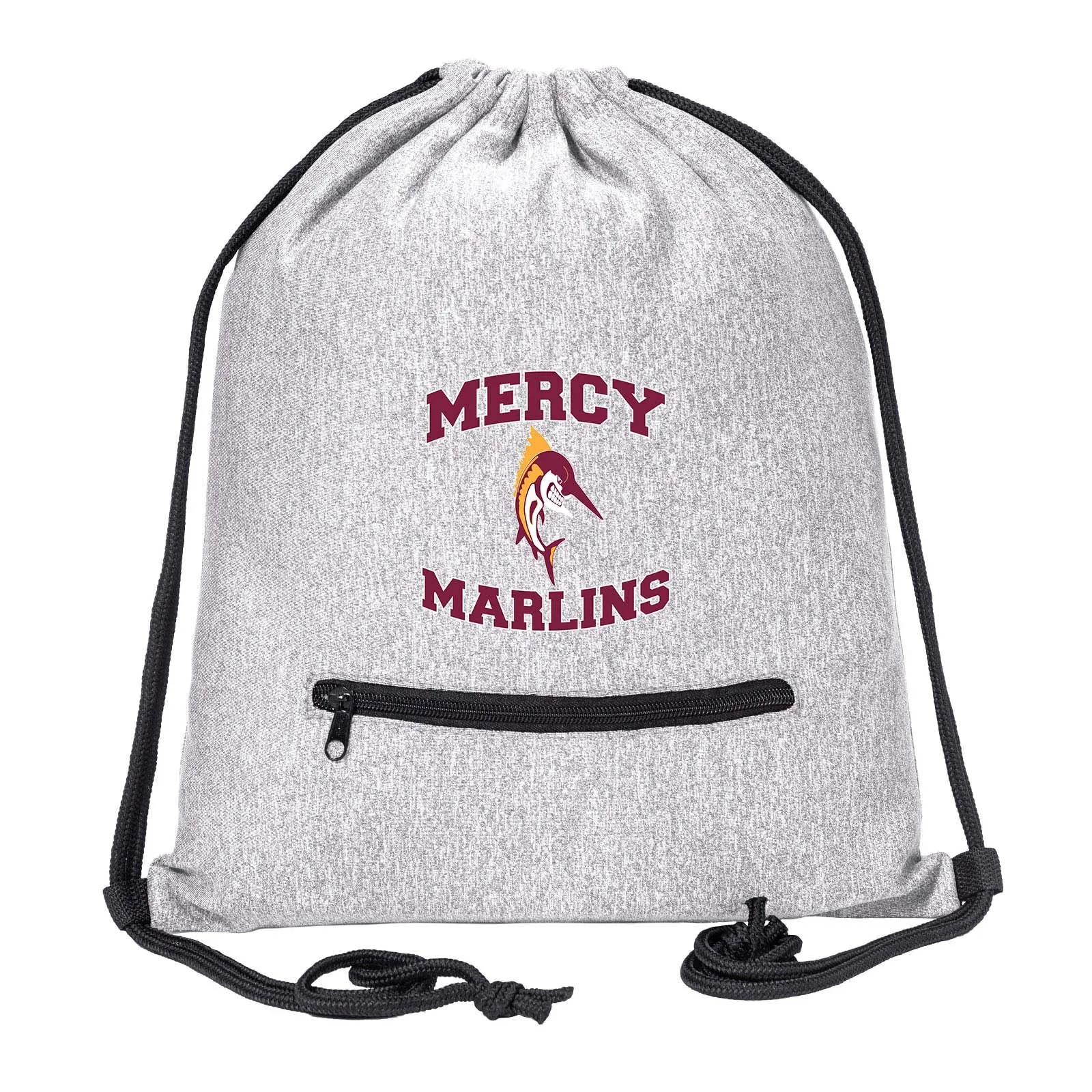 Mercy High School Drawstring Bag w/ Zipper Pocket Printed