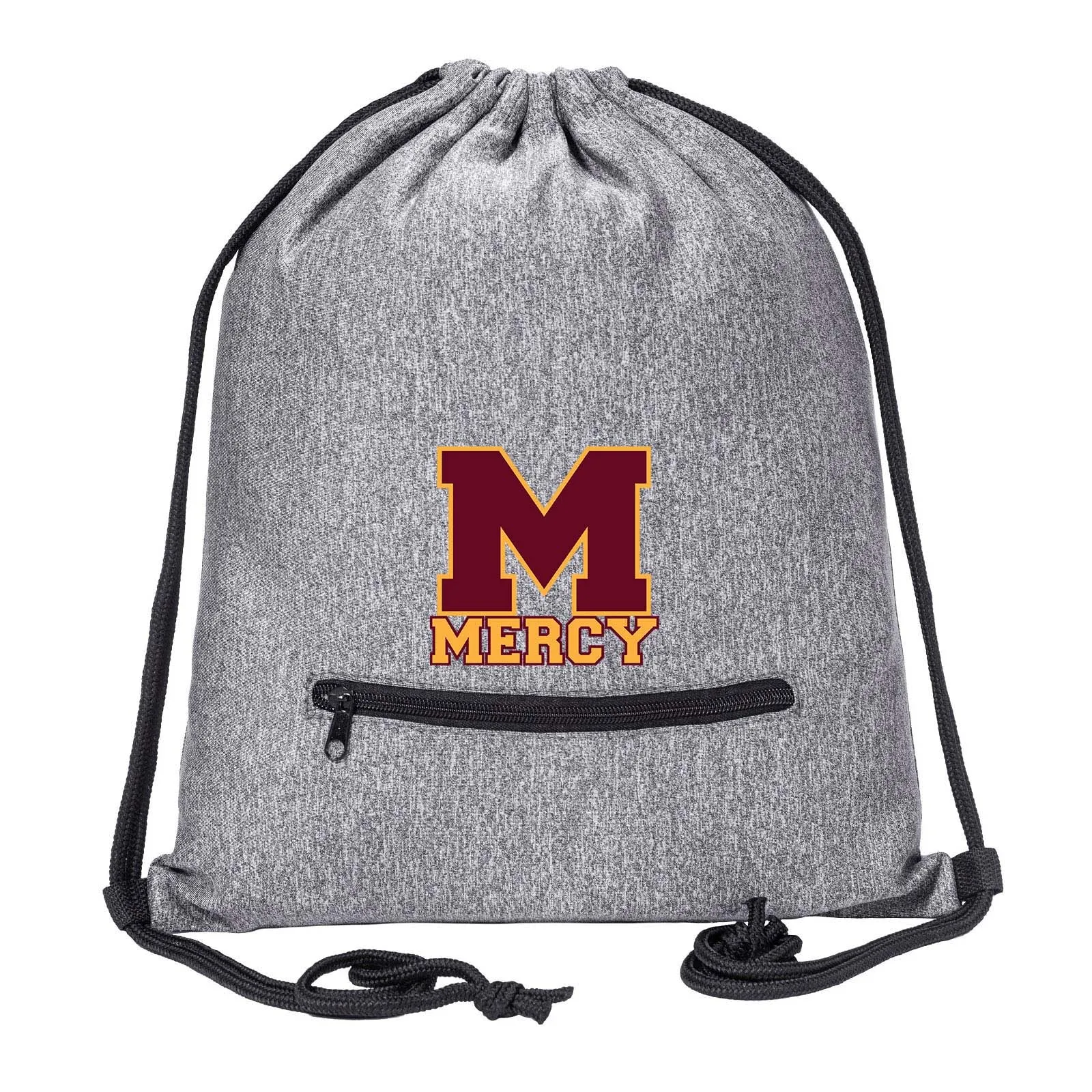 Mercy High School Drawstring Bag w/ Zipper Pocket Printed