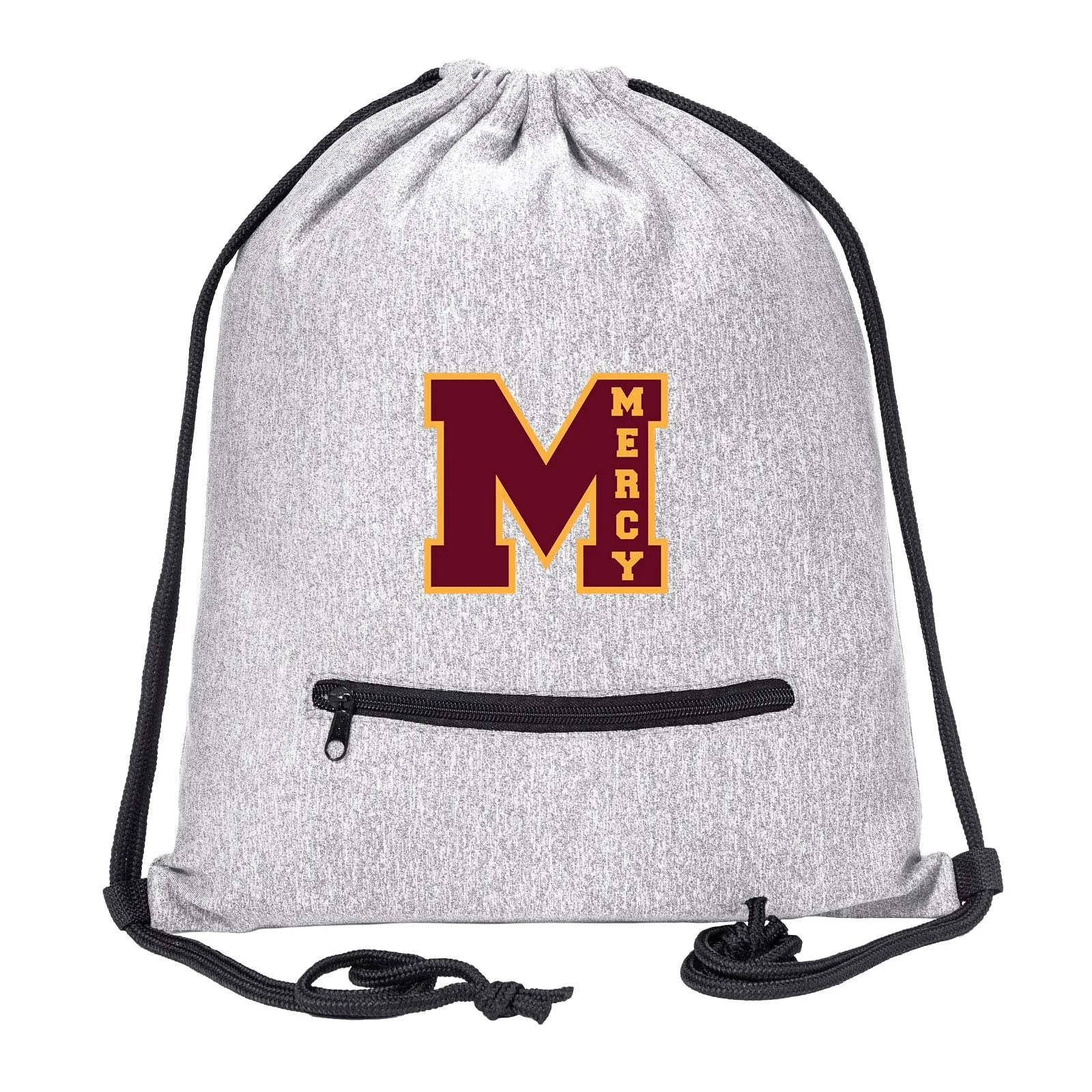 Mercy High School Drawstring Bag w/ Zipper Pocket Printed