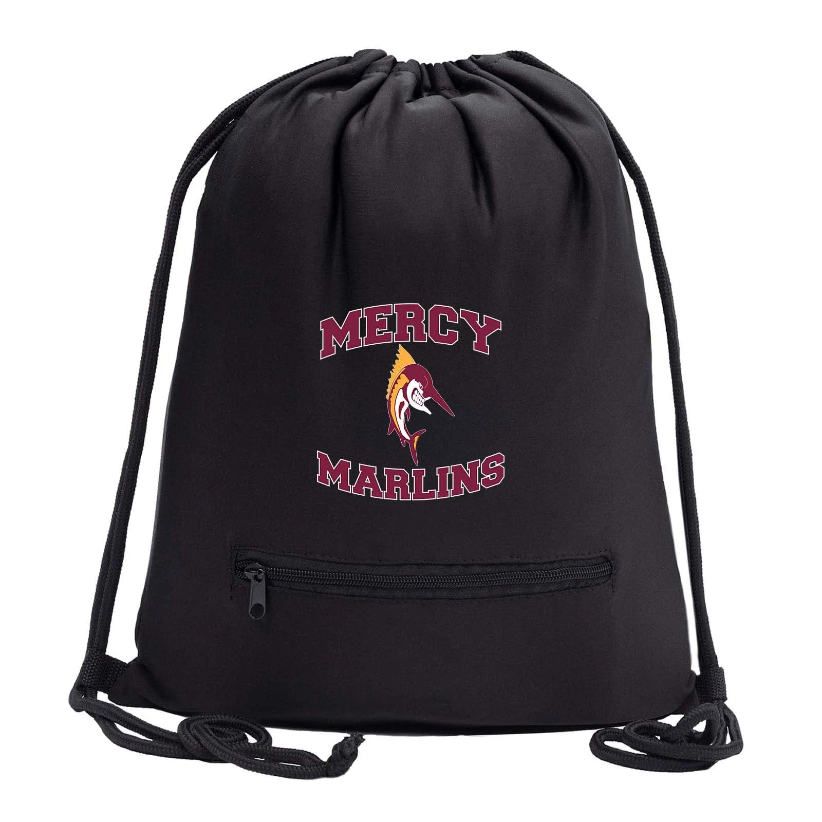 Mercy High School Drawstring Bag w/ Zipper Pocket Printed