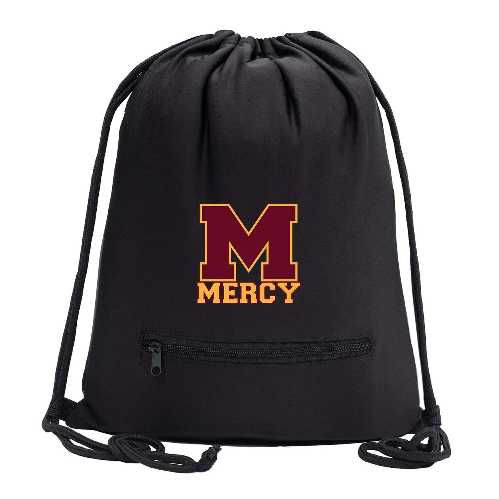 Mercy High School Drawstring Bag w/ Zipper Pocket Printed