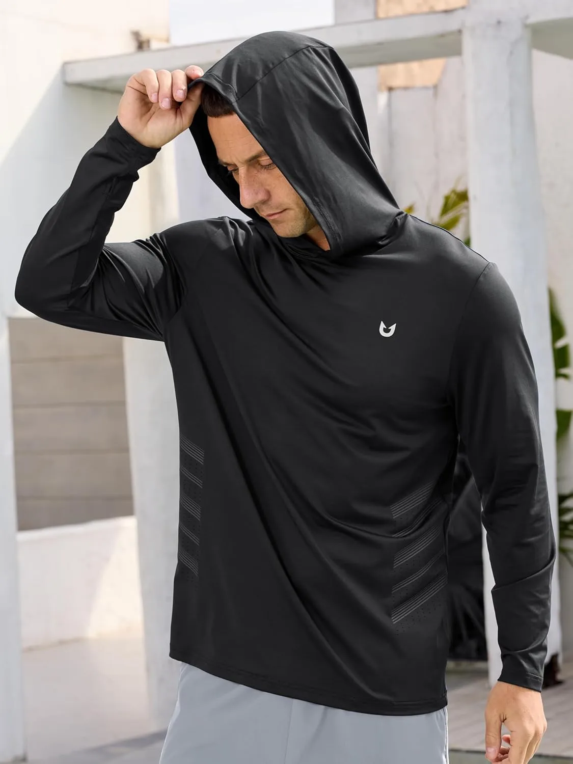 NORTHYARD Men's UPF 50  Long Sleeve Hoodie Shirts Sun Protection Fishing Swim Lightweight Quick Dry Workout UV SPF Rash Guard