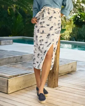 Printed Linen Naxos Skirt - L81FU - Eggnogg Tropical Toile