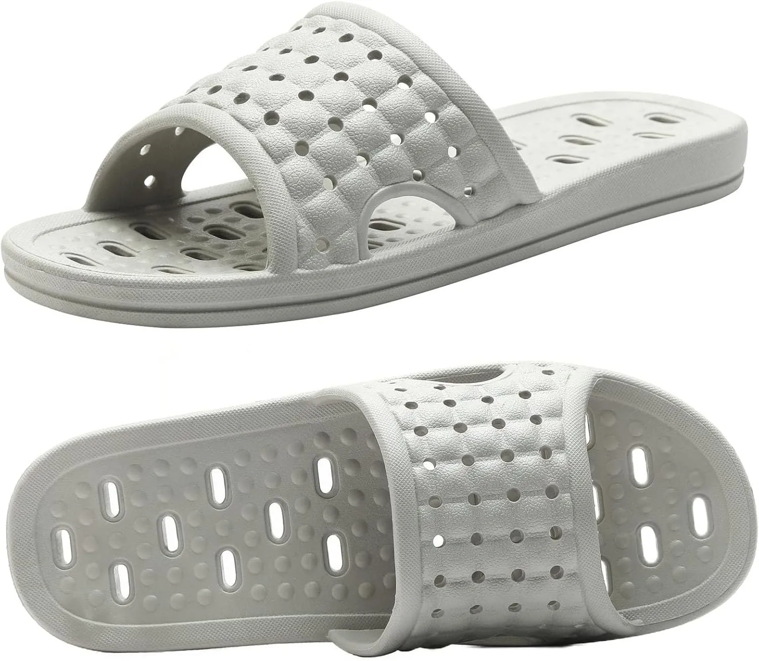 Quick Drying Shower Slippers non-slip Bathroom Slippers Drain Holes Shower Shoes for Women and Men Dorm pool gym