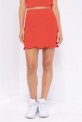 Ruffle Hem Mini Skirt