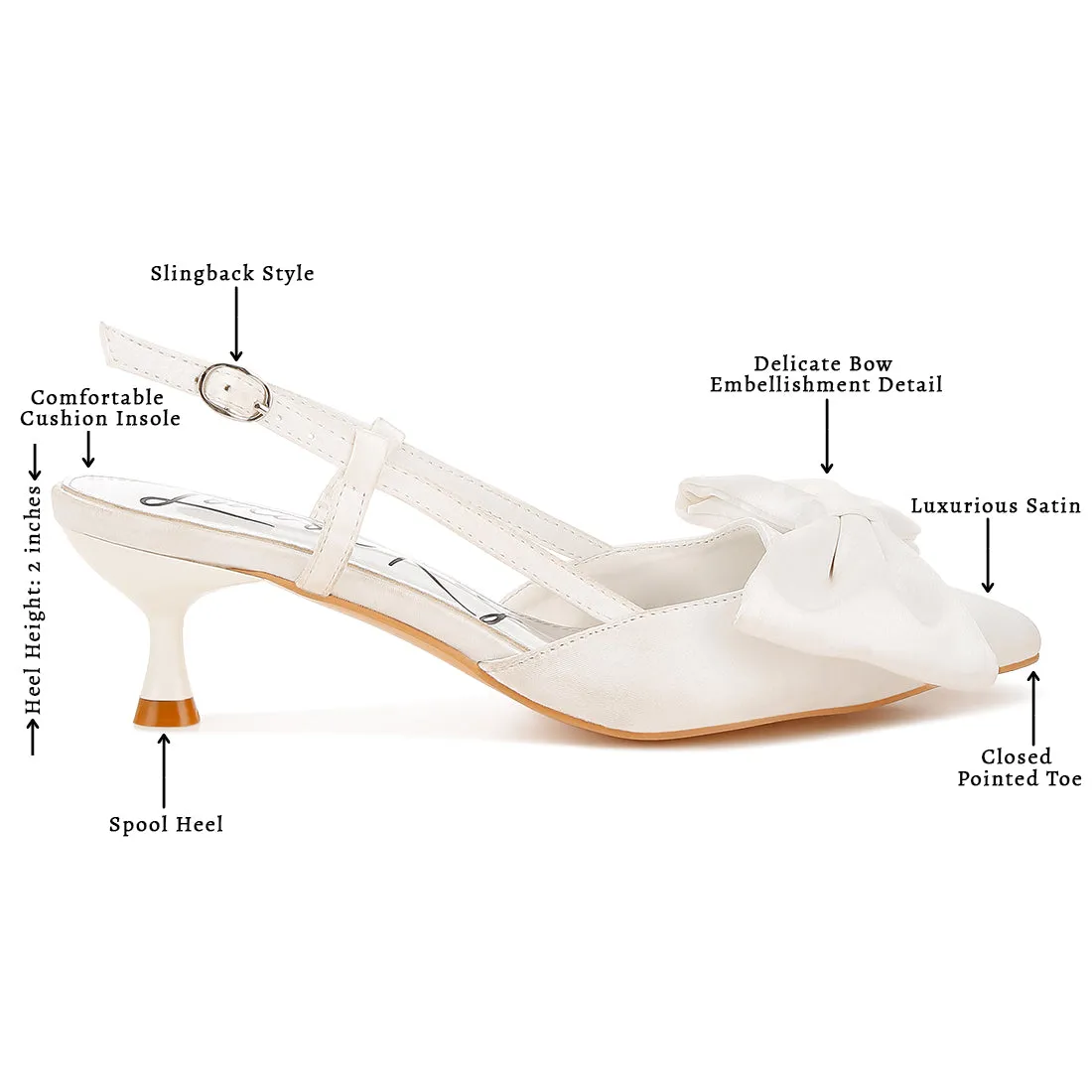 Satin Bow Slingback Sandals
