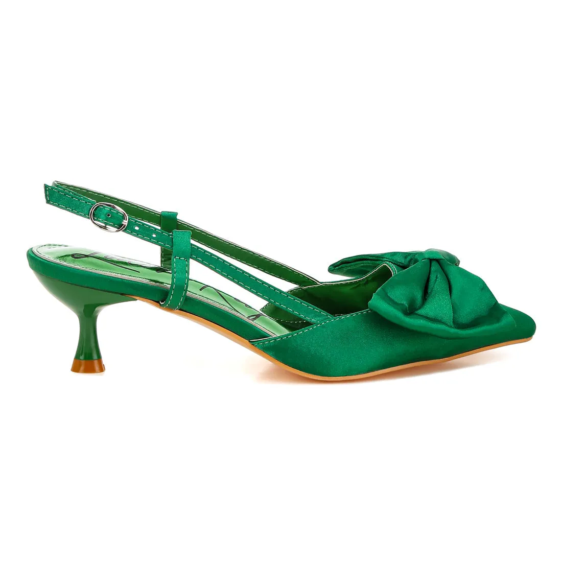 Satin Bow Slingback Sandals