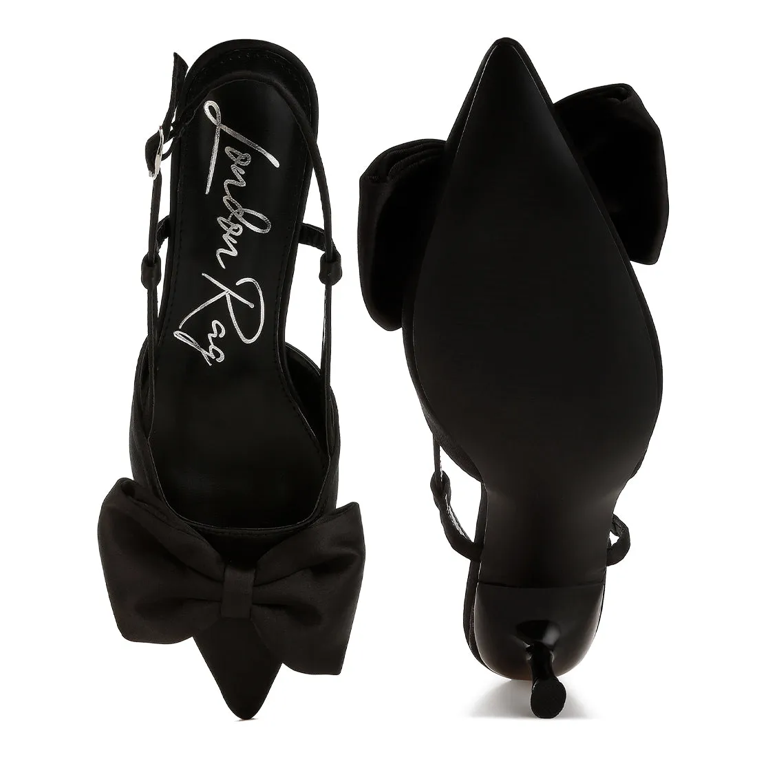 Satin Bow Slingback Sandals