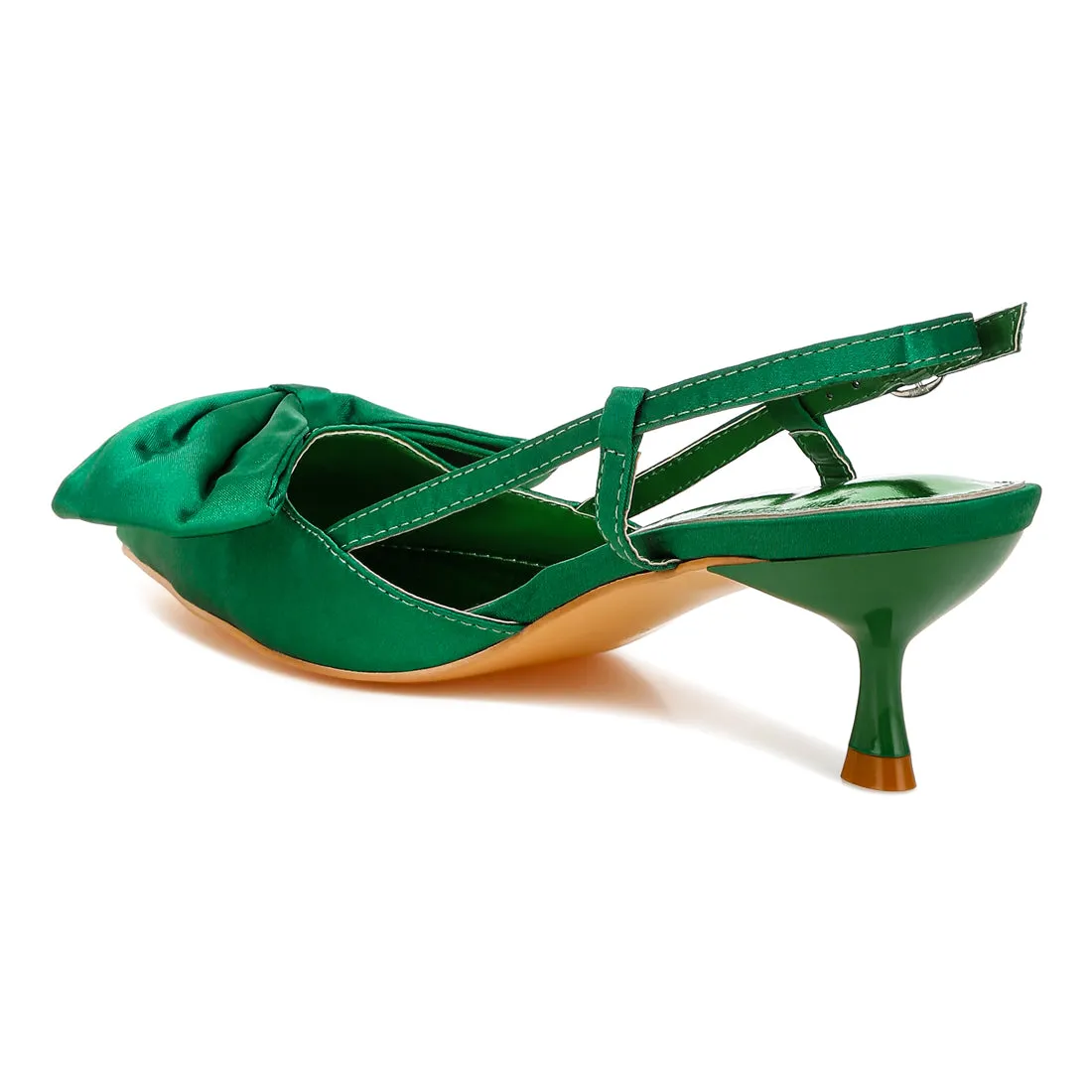 Satin Bow Slingback Sandals