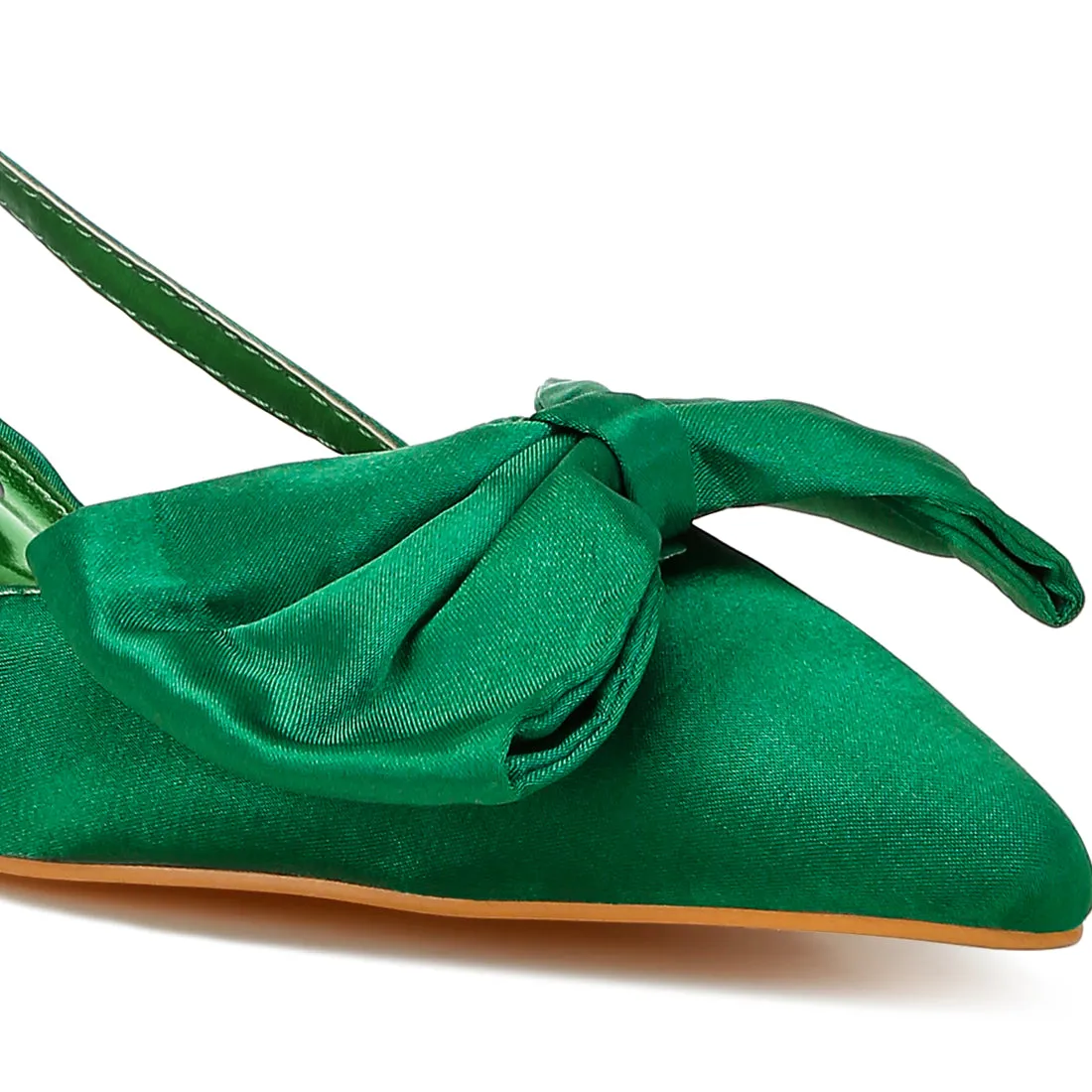 Satin Bow Slingback Sandals