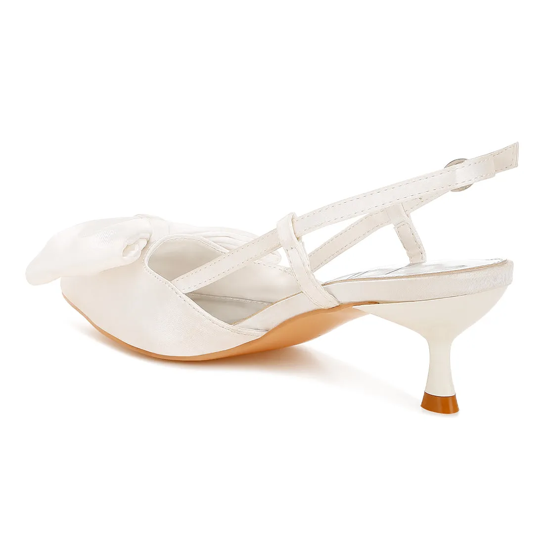 Satin Bow Slingback Sandals