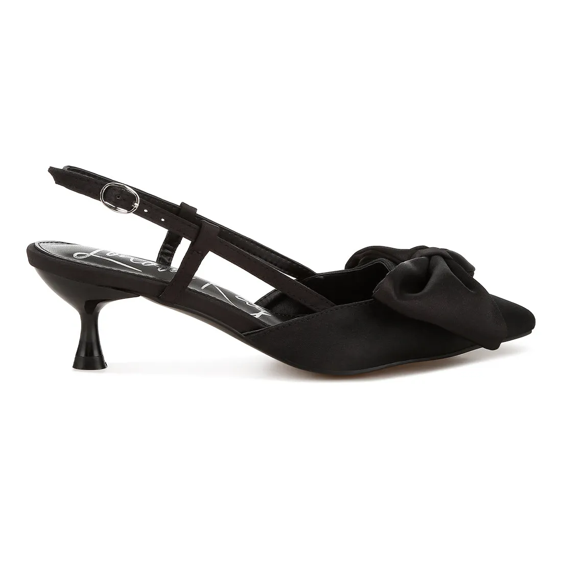 Satin Bow Slingback Sandals