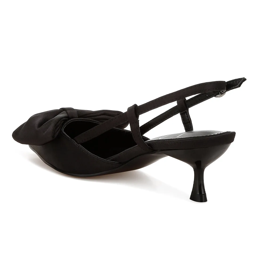 Satin Bow Slingback Sandals