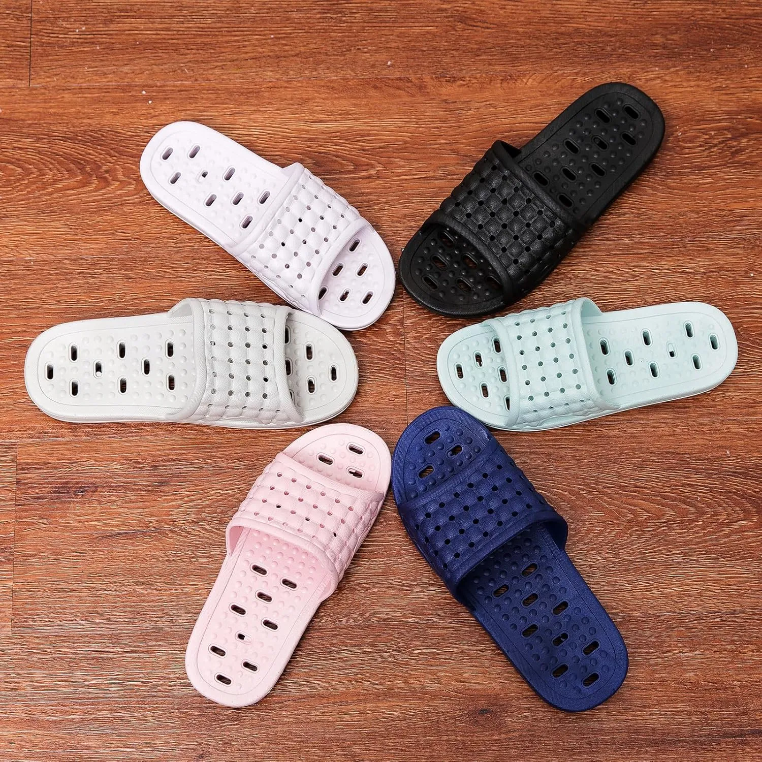 Shower Shoes with Drainage Holes, Quick-Drying Non-Slip Slippers Dormitory Home Bathroom Slippers Unisex